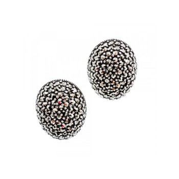925 STERLING SILVER MARCASITES STUD EARRINGS
