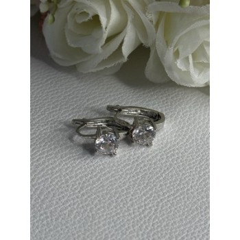 925 Sterling Silver CZ Earrings Length 0.65 Inch