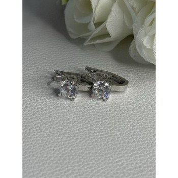 925 Sterling Silver CZ Earrings Length 0.65 Inch