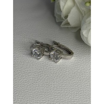 925 Sterling Silver CZ Earrings Length 0.65 Inch