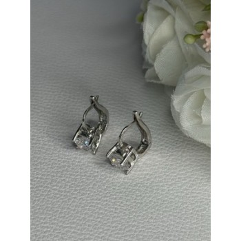 925 Sterling Silver CZ Earrings Length 0.65 Inch