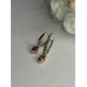 925 Sterling Silver Hessonite Earrings Length 1 Inch