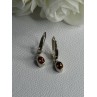 925 Sterling Silver Hessonite Earrings Length 1 Inch