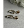 925 Sterling Silver Hessonite Earrings Length 1 Inch