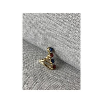 925 Sterling Silver Gold Plated Alpanite & CZ Ring Size 6.5