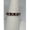 925 Sterling Silver Ring With Ruby & CZ Size 8