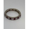 925 Sterling Silver Ring With Ruby & CZ Size 8