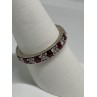925 Sterling Silver Ring With Ruby & CZ Size 8