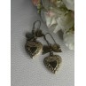Vintage 925 Sterling Silver Heart Earrings Length 1.70 Inch