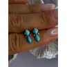 925 Sterling Silver Turquoise Earrings Length 0.50 Inch