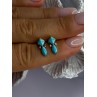 925 Sterling Silver Turquoise Earrings Length 0.50 Inch