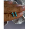 925 Sterling Silver Turquoise Earrings Length 0.50 Inch