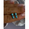925 Sterling Silver Turquoise Earrings Length 0.50 Inch