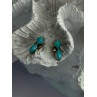 925 Sterling Silver Turquoise Earrings Length 0.50 Inch