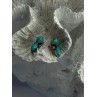 925 Sterling Silver Turquoise Earrings Length 0.50 Inch
