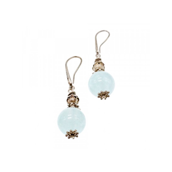 Vintage 925 Sterling Silver Agate Earrings