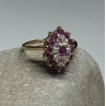 10K YELLOW GOLD RUBIES & DIAMONDS RING SIZE 6.5
