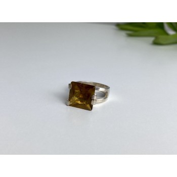 Vintage 925 Sterling Silver Heliodor Ring Size 6.75