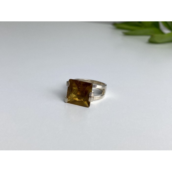 Vintage 925 Sterling Silver Heliodor Ring Size 6.75