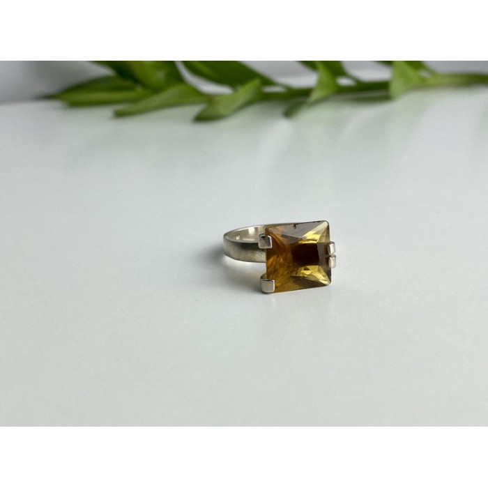 Vintage 925 Sterling Silver Heliodor Ring Size 6.75