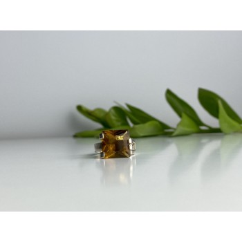 Vintage 925 Sterling Silver Heliodor Ring Size 6.75