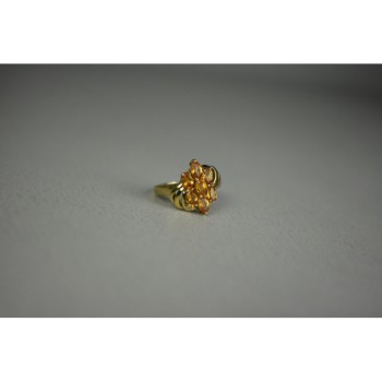 925 Sterling Silver Gold Plated Heliodor Ring Size 6.75