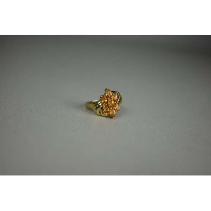 925 Sterling Silver Gold Plated Heliodor Ring Size 6.75