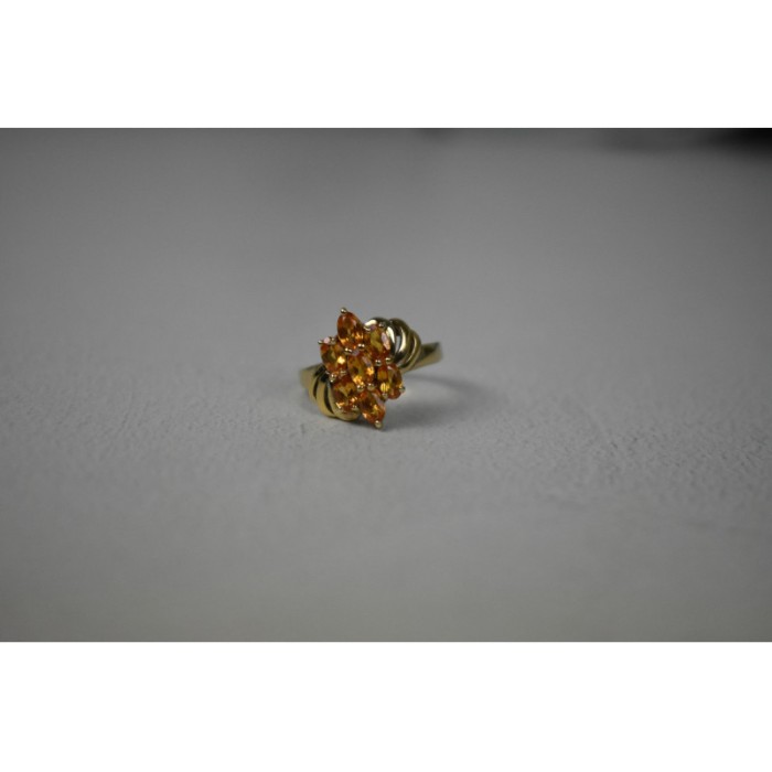 925 Sterling Silver Gold Plated Heliodor Ring Size 6.75
