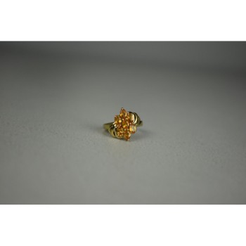 925 Sterling Silver Gold Plated Heliodor Ring Size 6.75