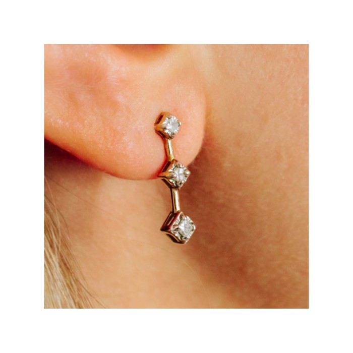 10K YELLOW GOLD DIAMONDS EARRINGS