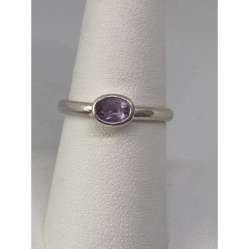 925 Sterling Silver With Amethyst Ring Size 8