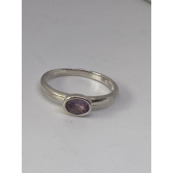 925 Sterling Silver With Amethyst Ring Size 8