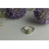 925 Sterling Silver Peridot & CZ Ring Size 7