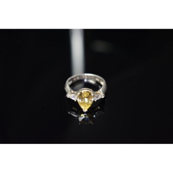 925 STERLING SILVER YELLOW CZ RING SIZE 10.5