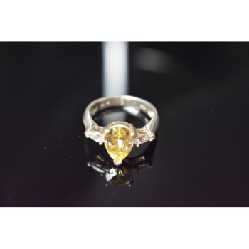 925 STERLING SILVER YELLOW CZ RING SIZE 10.5