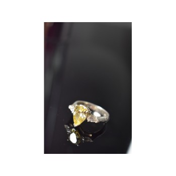 925 STERLING SILVER YELLOW CZ RING SIZE 10.5