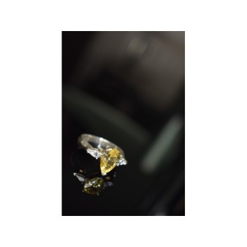 925 STERLING SILVER YELLOW CZ RING SIZE 10.5
