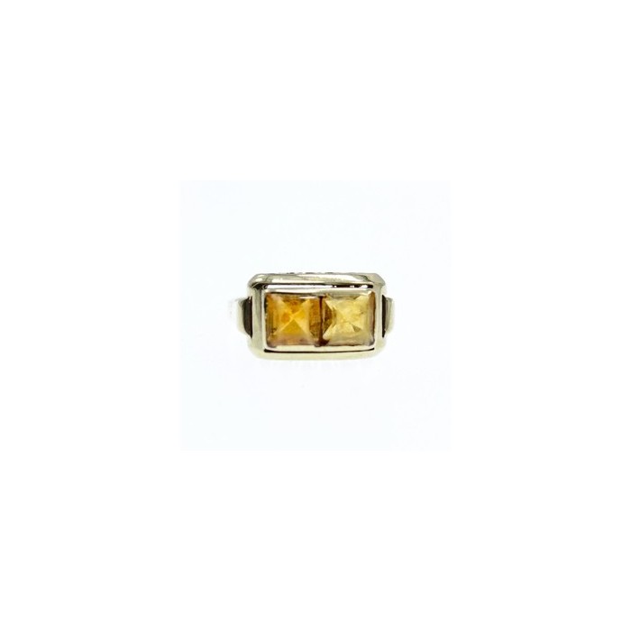 14K WHITE GOLD HESSONITE RING SIZE 7