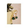 925 Sterling Silver Gold Plated Emerald Earrings