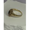 14K YELLOW GOLD SAPPHIRE & DIAMONDS RING SIZE 9