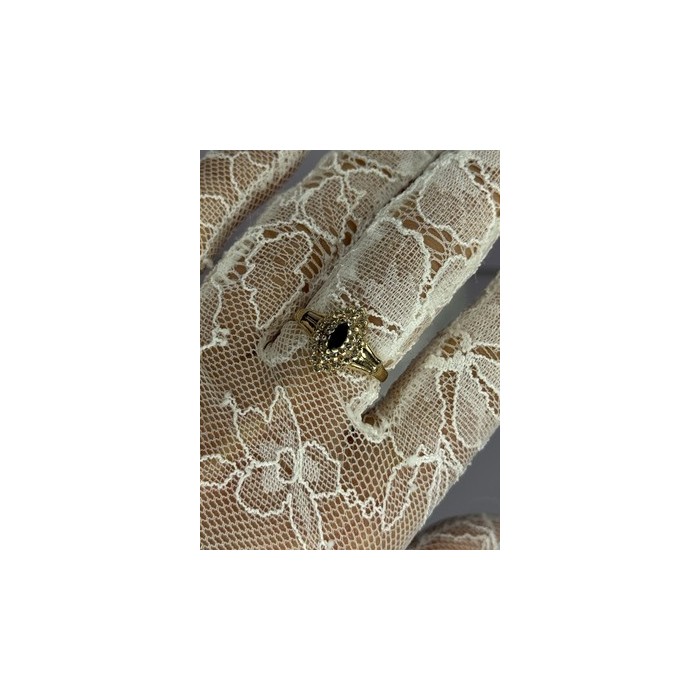 14K YELLOW GOLD SAPPHIRE & DIAMONDS RING SIZE 9