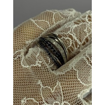 14K WHITE GOLD SAPPHIRE & DIAMONDS RING SIZE 8