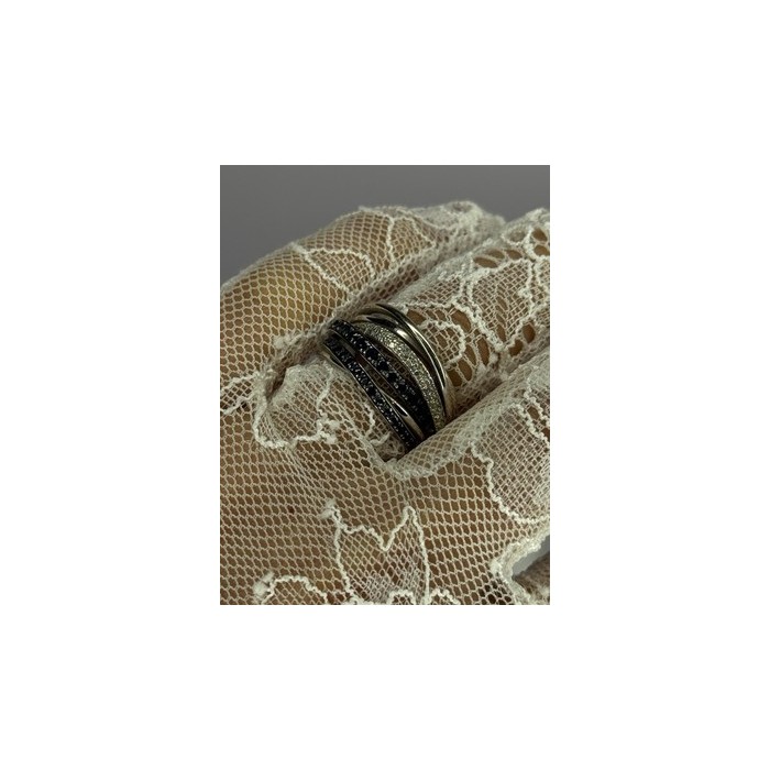 14K WHITE GOLD SAPPHIRE & DIAMONDS RING SIZE 8