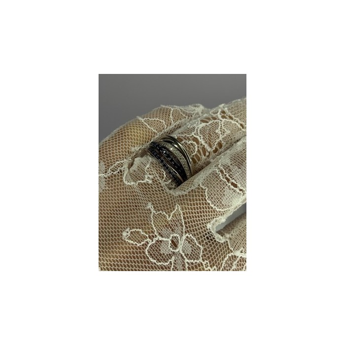 14K WHITE GOLD SAPPHIRE & DIAMONDS RING SIZE 8