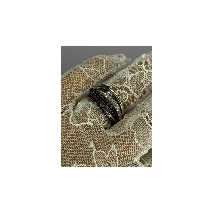 14K WHITE GOLD SAPPHIRE & DIAMONDS RING SIZE 8