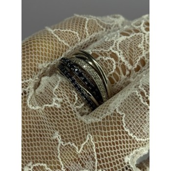 14K WHITE GOLD SAPPHIRE & DIAMONDS RING SIZE 8