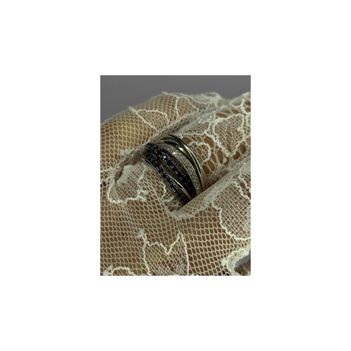 14K WHITE GOLD SAPPHIRE & DIAMONDS RING SIZE 8