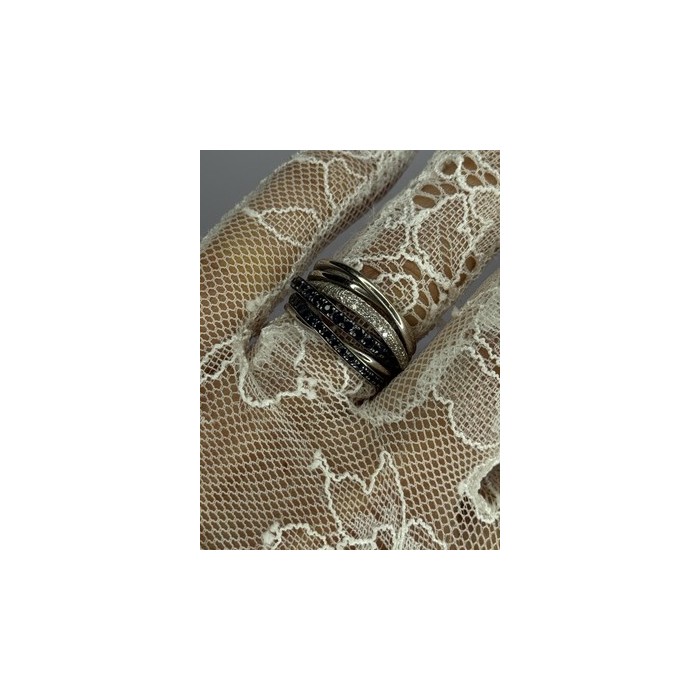 14K WHITE GOLD SAPPHIRE & DIAMONDS RING SIZE 8