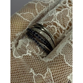 14K WHITE GOLD SAPPHIRE & DIAMONDS RING SIZE 8