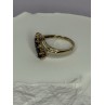 10K YELLOW GOLD BLUE TOPAZ & WHITE TOPAZ RING SIZE 8